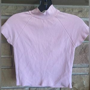 Zara, Pink High Neck Stretchy Top